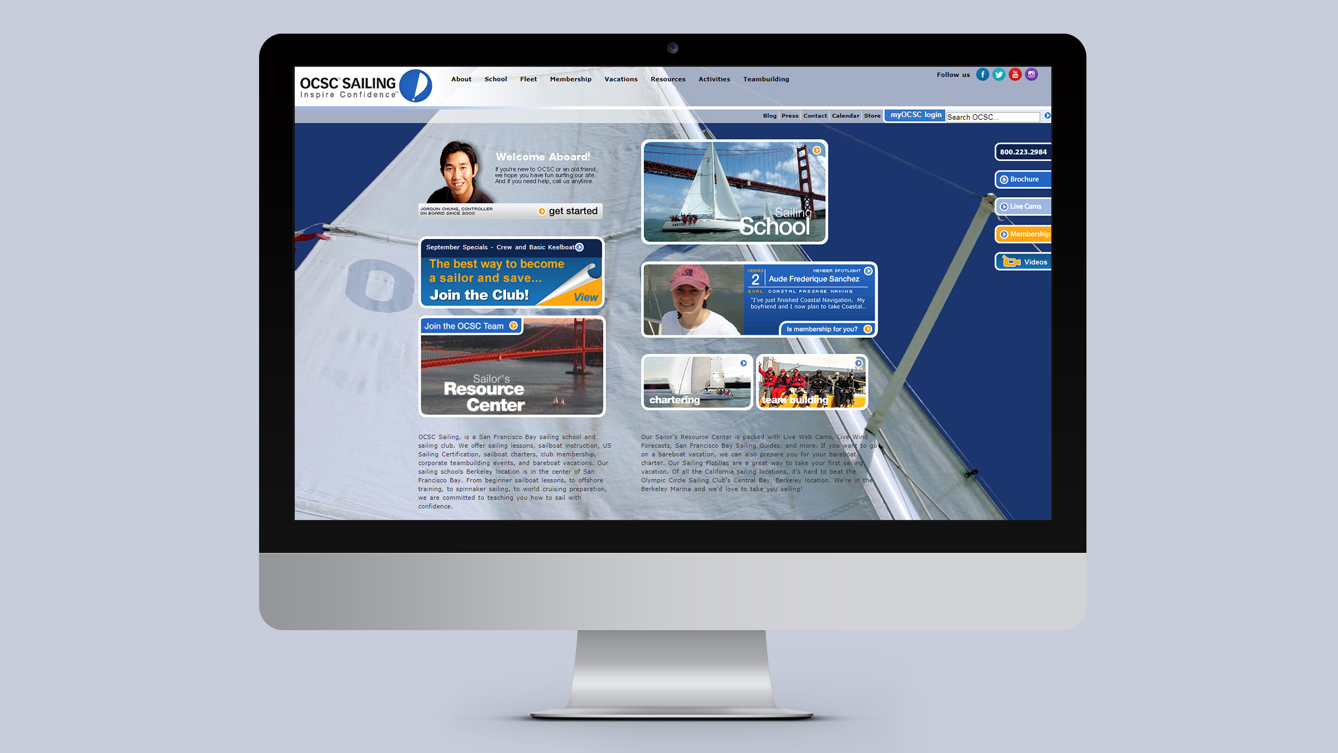 Screenshot of old OSCS website