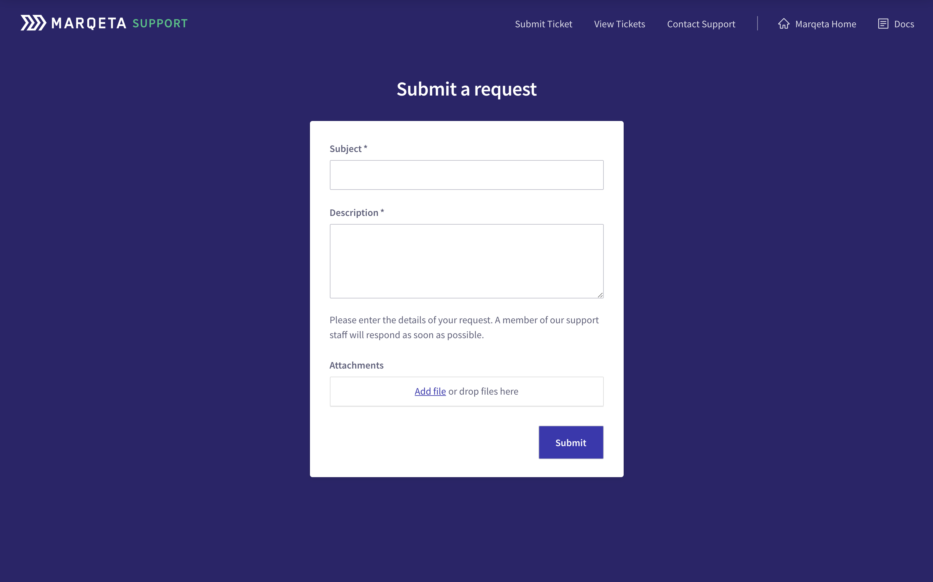 Submit a request form