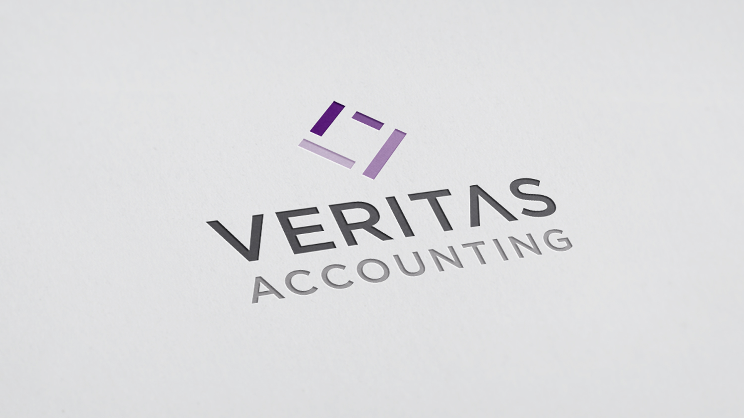 Vertias Accounting logo embossed on paper